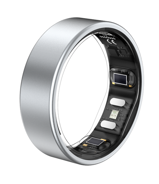 Actxa Core Smart Ring in black, shown from above and the side