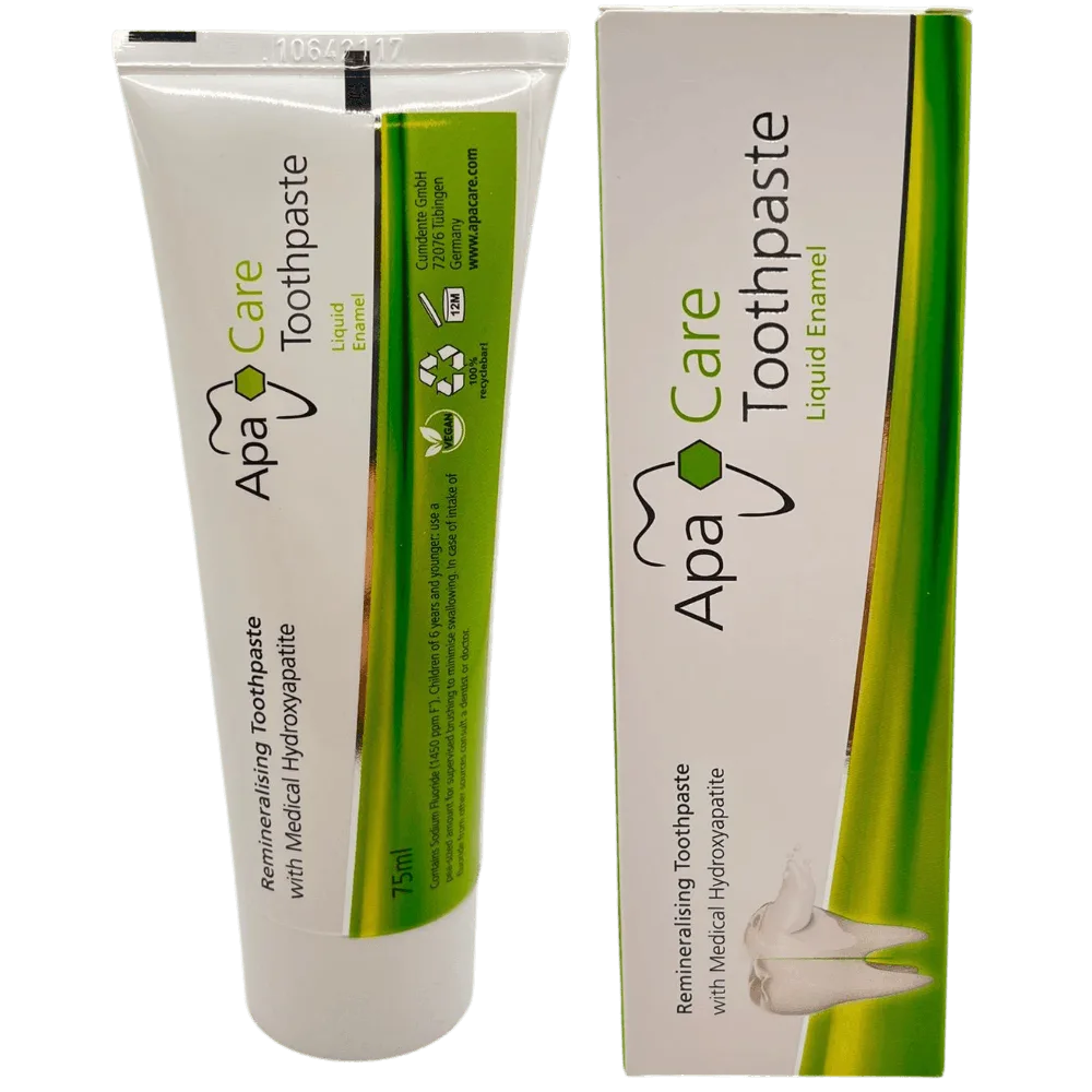 ApaCare remineralising toothpaste tube and box
