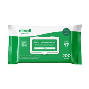 Clinell 2-in-1 Universal Wipes pack