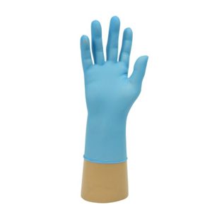 Box of blue nitrile examination gloves