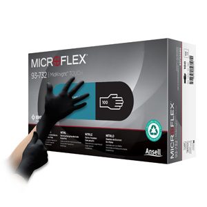 Ansell MICROFLEX MidKnight black nitrile examination gloves