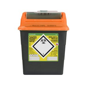 Sharpsafe sharps container with protected access lid