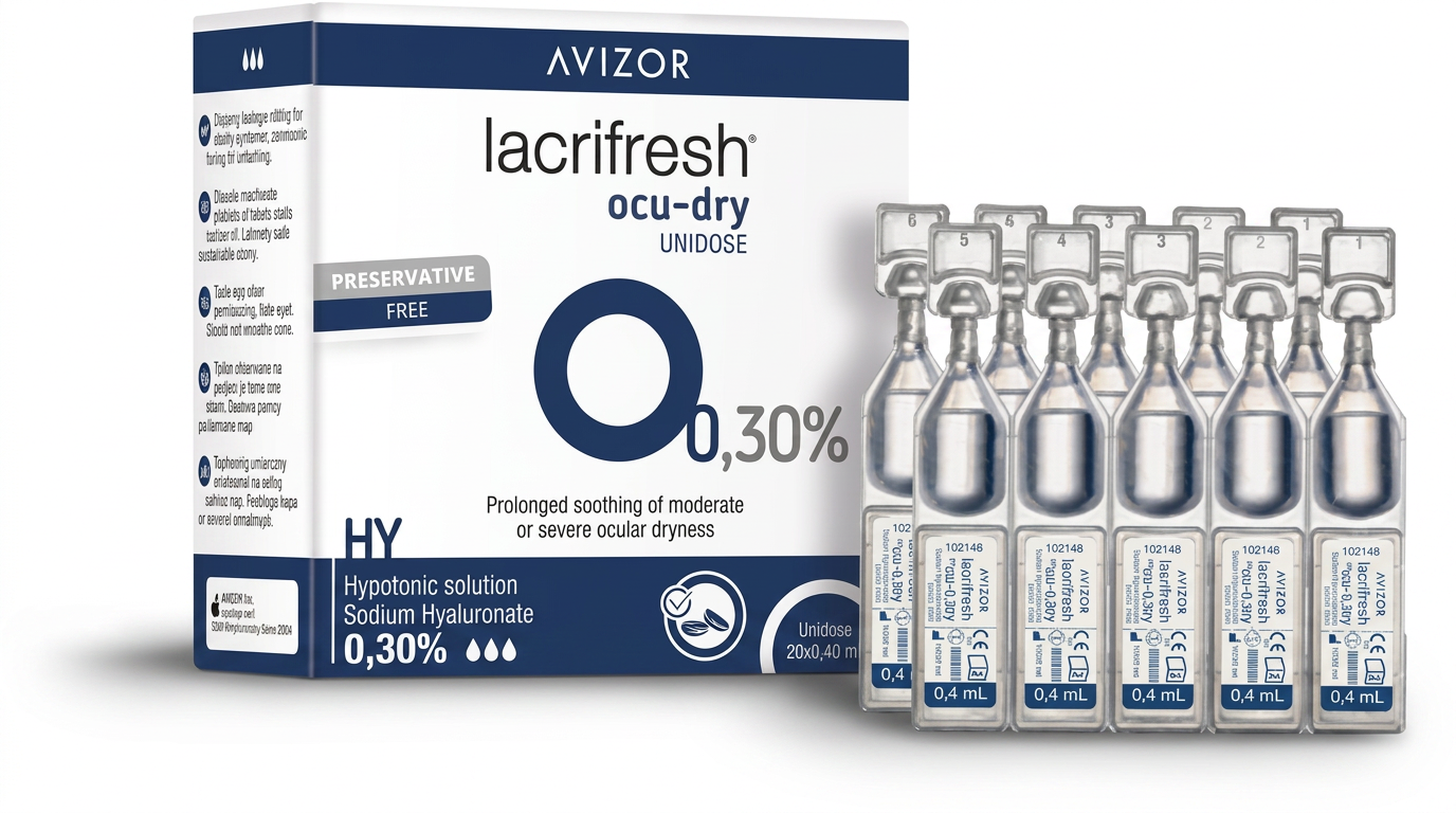 Avizor Lacrifresh Ocu-dry 0.30% unidose eye drops pack with vials