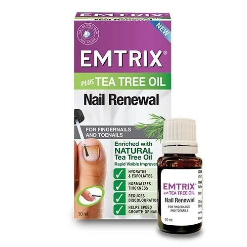 Emtrix Nail Renewal Plus Tea Tree Oil 10 ml bottle and box