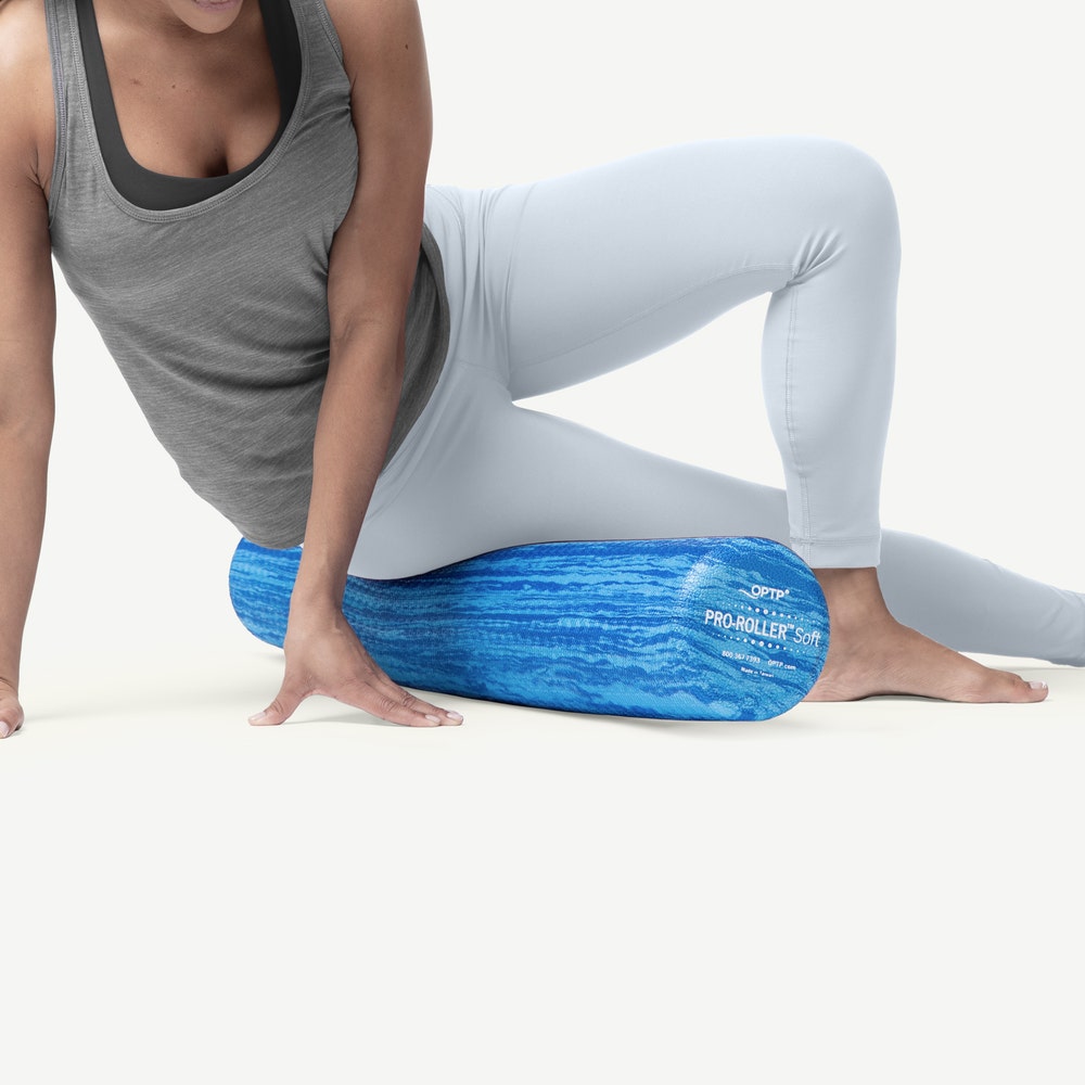 Patient using a PRO-ROLLER Soft foam roller