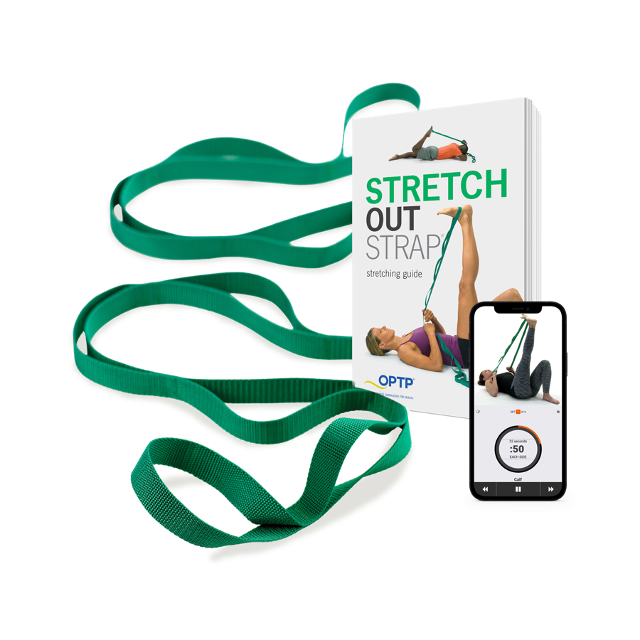 The Original OPTP Stretch Out Strap with stretching exercise booklet