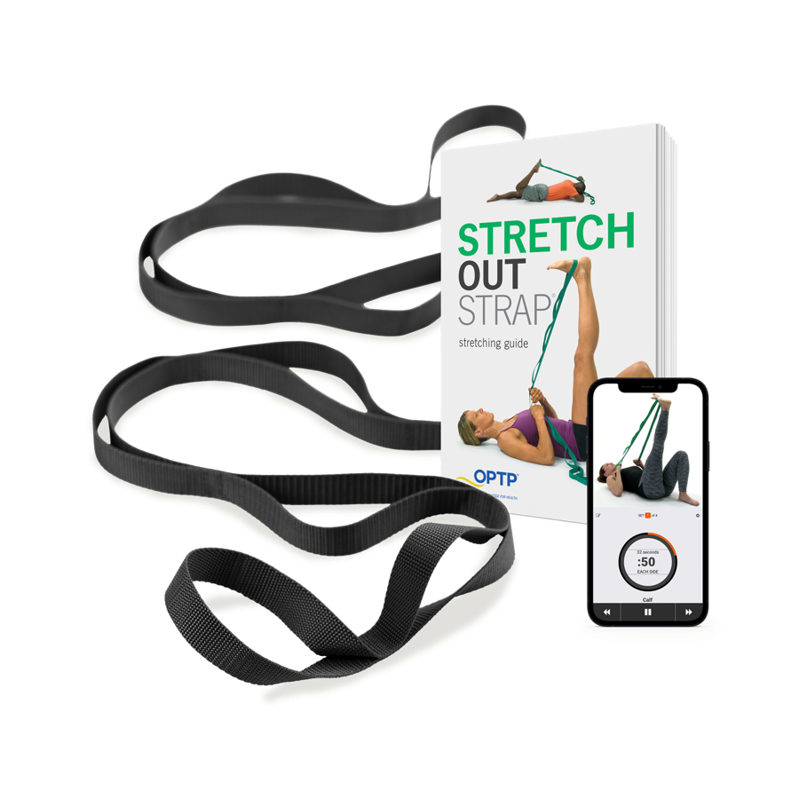 OPTP Stretch Out Strap XL with stretching exercise booklet
